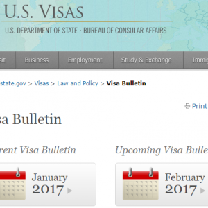 【最新排期】2017年2月签证公告出炉，EB-5前进1周！